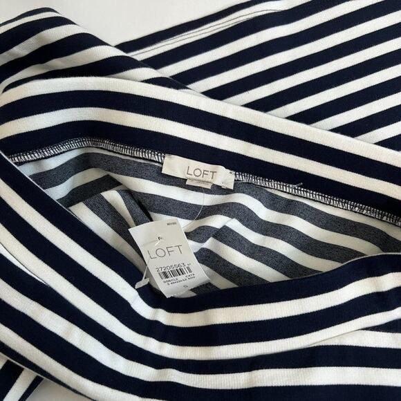 NWT Loft navy Blue striped skirt Sz S - Picture 4 of 6